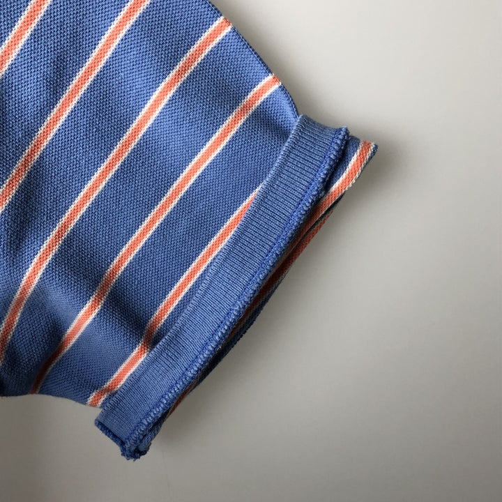Ralph Lauren POLO by Ralph Lauren short sleeve striped polo shirt for women, size M cotton Blue type light blue Vintage Second Hand