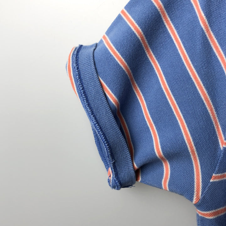 Ralph Lauren POLO by Ralph Lauren short sleeve striped polo shirt for women, size M cotton Blue type light blue Vintage Second Hand