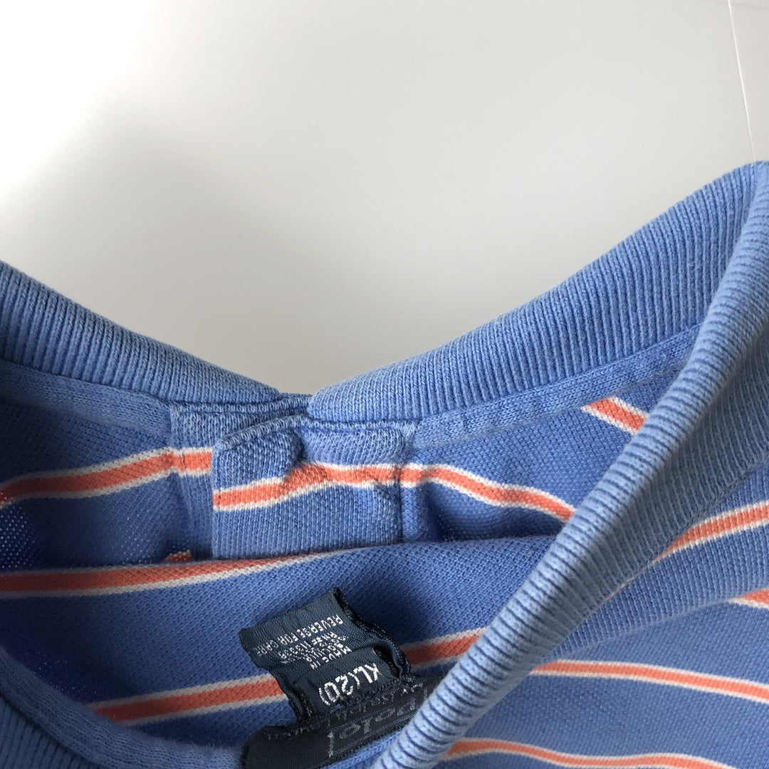 Ralph Lauren POLO by Ralph Lauren short sleeve striped polo shirt for women, size M cotton Blue type light blue Vintage Second Hand