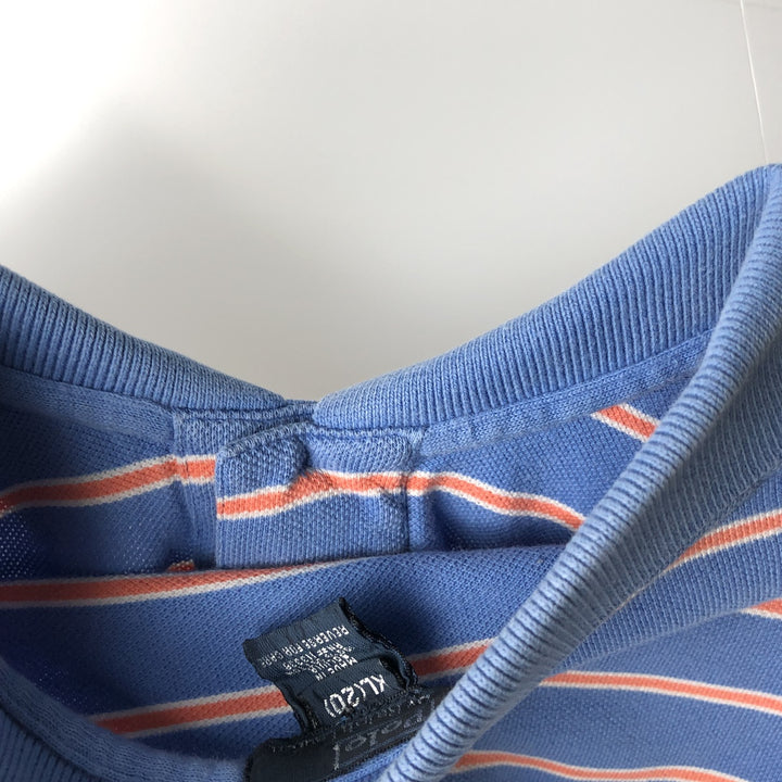 Ralph Lauren POLO by Ralph Lauren short sleeve striped polo shirt for women, size M cotton Blue type light blue Vintage Second Hand
