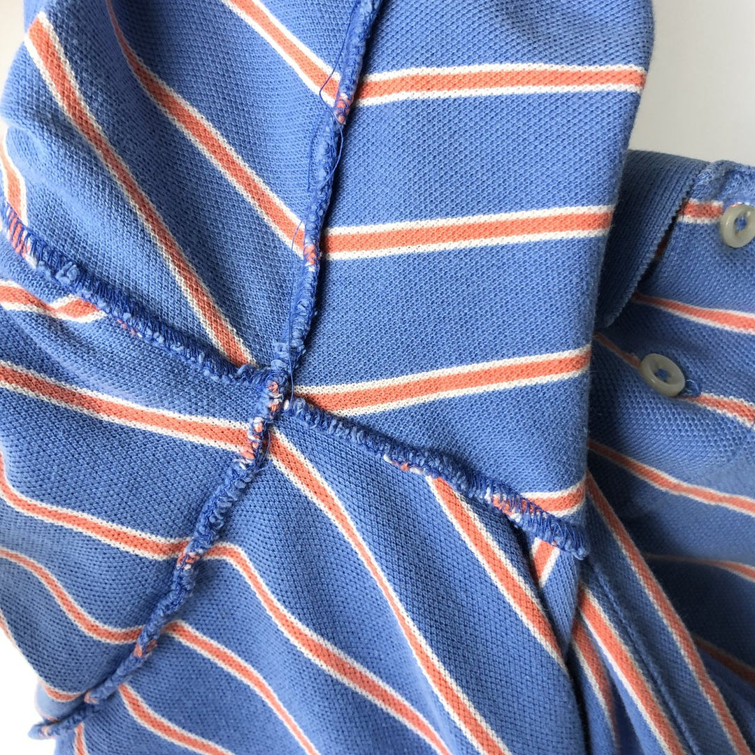 Ralph Lauren POLO by Ralph Lauren short sleeve striped polo shirt for women, size M cotton Blue type light blue Vintage Second Hand