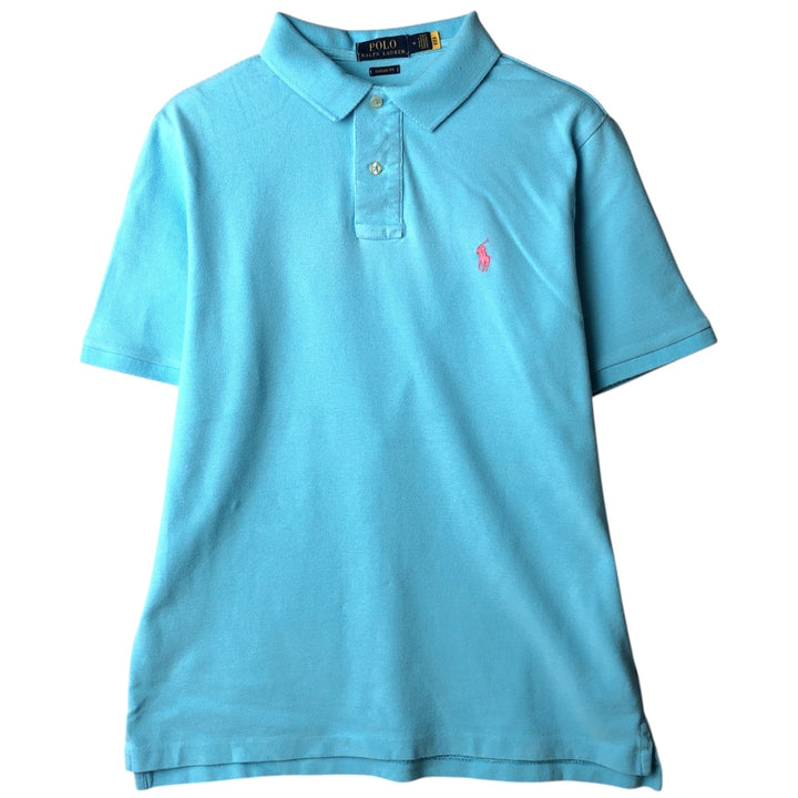 Ralph Lauren POLO RALPH LAUREN CLASSIC FIT short sleeve polo shirt for women, size M cotton Blue type light blue Vintage Second Hand
