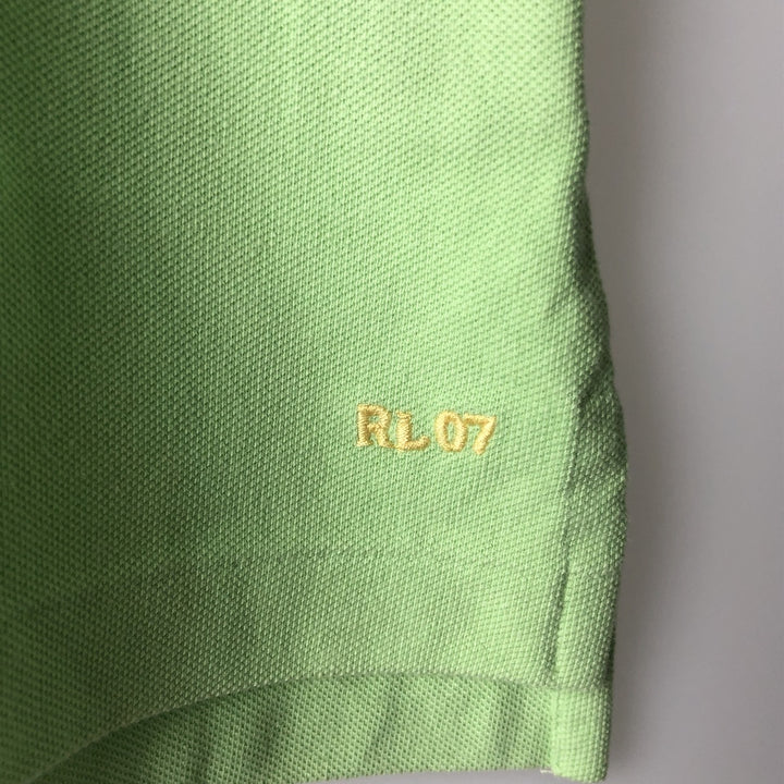 Ralph Lauren THE SKINNY POLO Short-Sleeve Polo Shirt, Women's Size L (approx.) cotton green type yellow green Vintage Second Hand