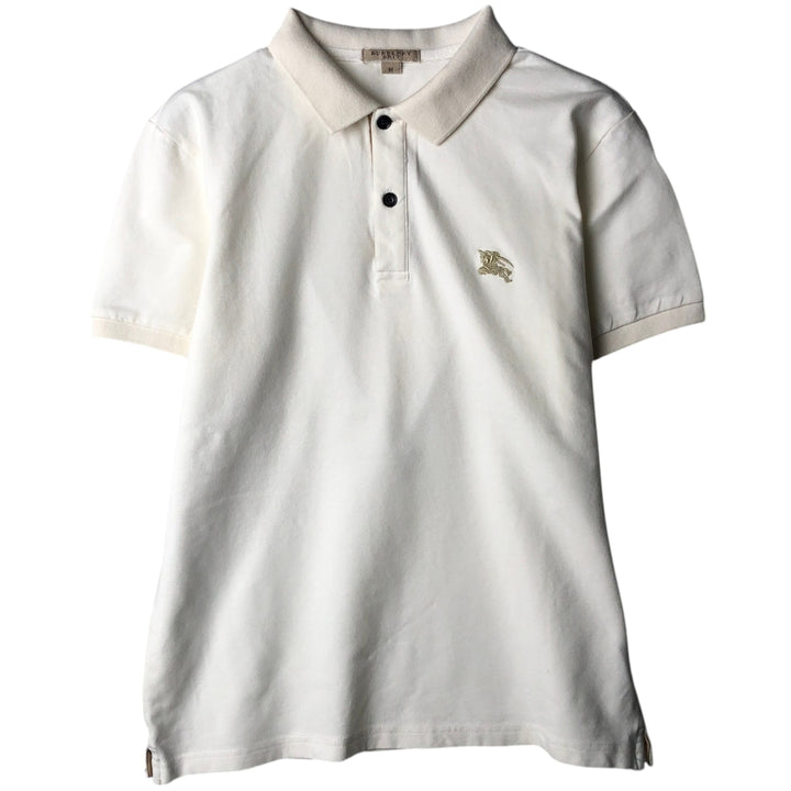 Burberry's BRIT Short-Sleeve Polo Shirt, Made in England, Women's Size M (approx.) cotton white type Vintage Second Hand