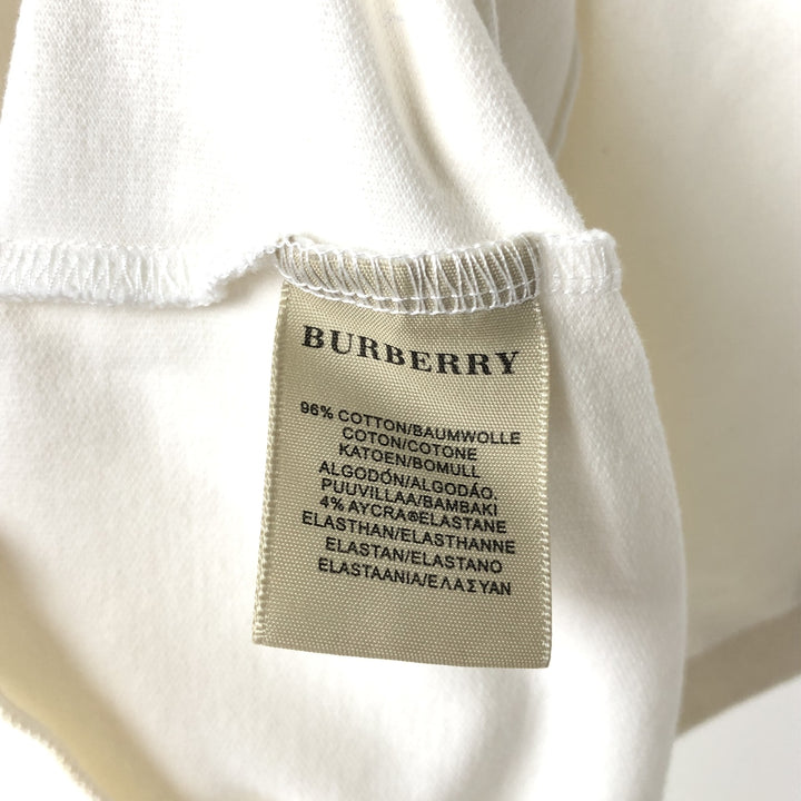 Burberry's BRIT Short-Sleeve Polo Shirt, Made in England, Women's Size M (approx.) cotton white type Vintage Second Hand
