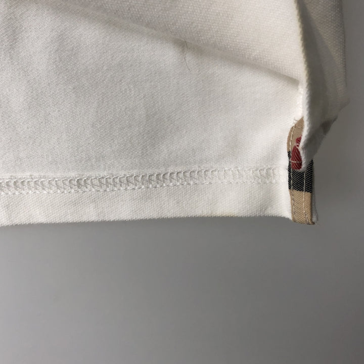 Burberry's BRIT Short-Sleeve Polo Shirt, Made in England, Women's Size M (approx.) cotton white type Vintage Second Hand