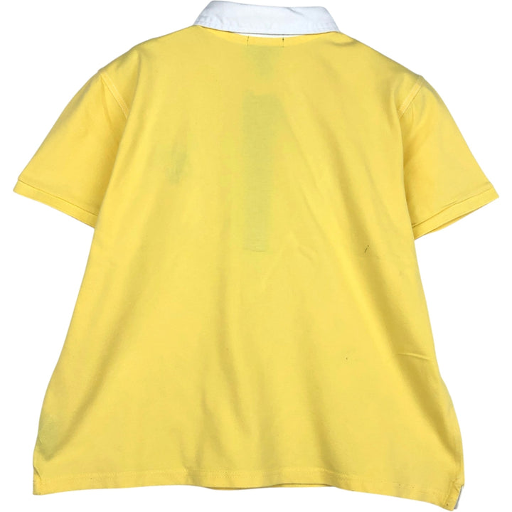 Ralph Lauren LAUREN JEANS COMPANY Short-Sleeve Rugby Shirt, Women's Size XL (approx.) cotton yellow type Vintage Second Hand