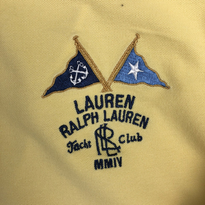 Ralph Lauren LAUREN JEANS COMPANY Short-Sleeve Rugby Shirt, Women's Size XL (approx.) cotton yellow type Vintage Second Hand