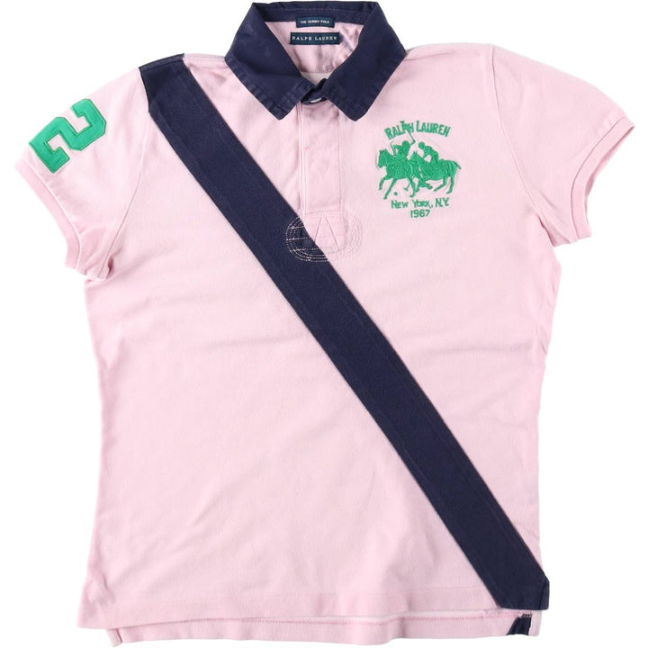 Ralph Lauren THE SKINNY POLO Double Pony Short-Sleeve Polo Shirt, Women's Size S (approx.) unclear pink type Vintage Second Hand
