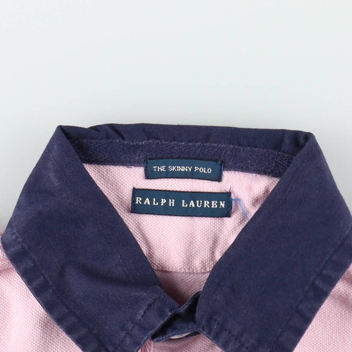 Ralph Lauren THE SKINNY POLO Double Pony Short-Sleeve Polo Shirt, Women's Size S (approx.) unclear pink type Vintage Second Hand