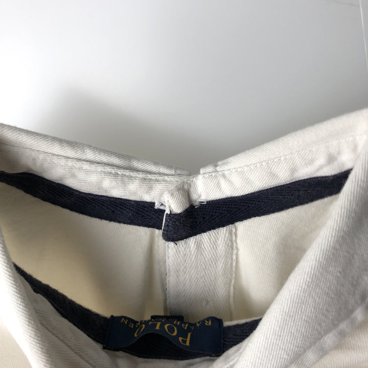Ralph Lauren POLO RALPH LAUREN Big Pony Long-Sleeve Rugby Shirt, Women's Size M (approx.) cotton white type Vintage Second Hand