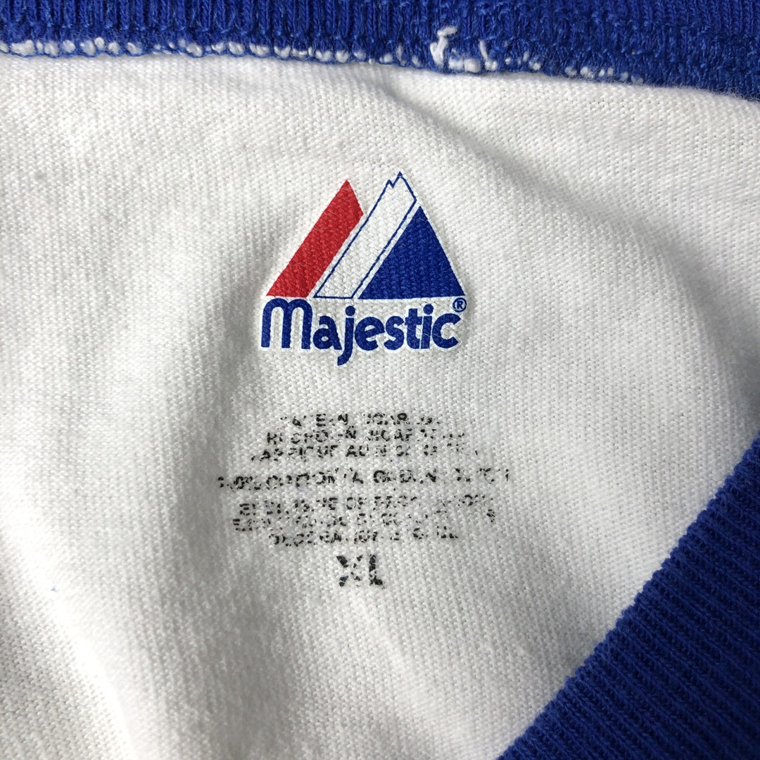 2000'S Majestic MLB Chicago Cubs 3/4 Sleeve Raglan T-Shirt, Women's Size XL (approx.) unclear white type Vintage Second Hand