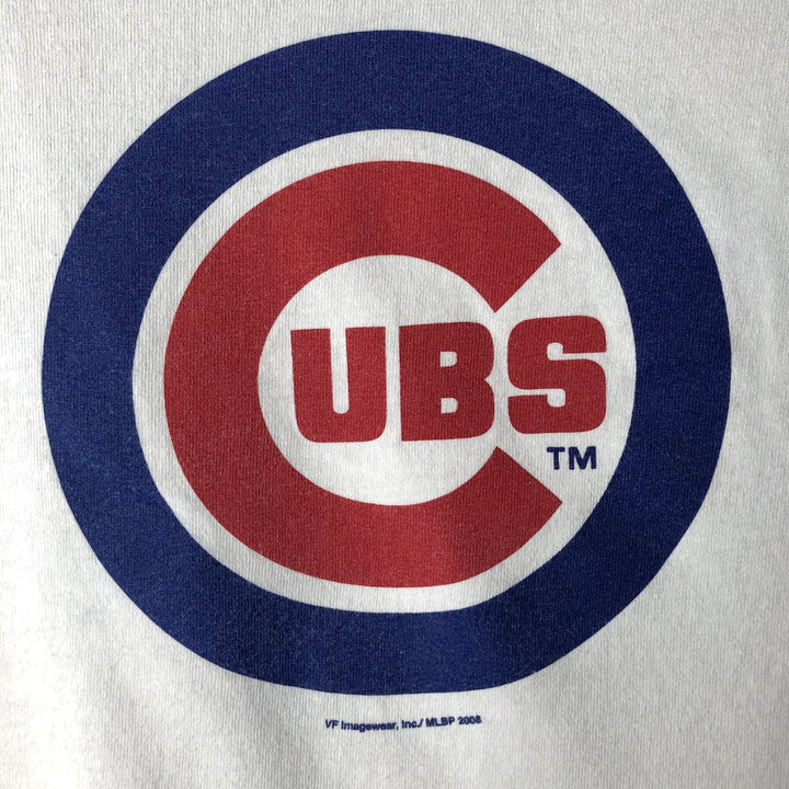 2000'S Majestic MLB Chicago Cubs 3/4 Sleeve Raglan T-Shirt, Women's Size XL (approx.) unclear white type Vintage Second Hand
