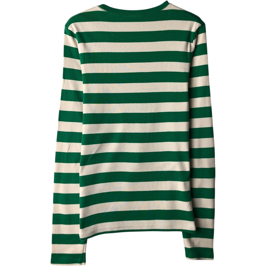 Ralph Lauren striped long-sleeved T-shirt (women's size S equivalent) unclear green type Vintage Second Hand