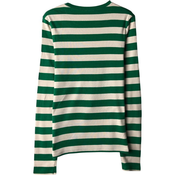 Ralph Lauren striped long-sleeved T-shirt (women's size S equivalent) unclear green type Vintage Second Hand