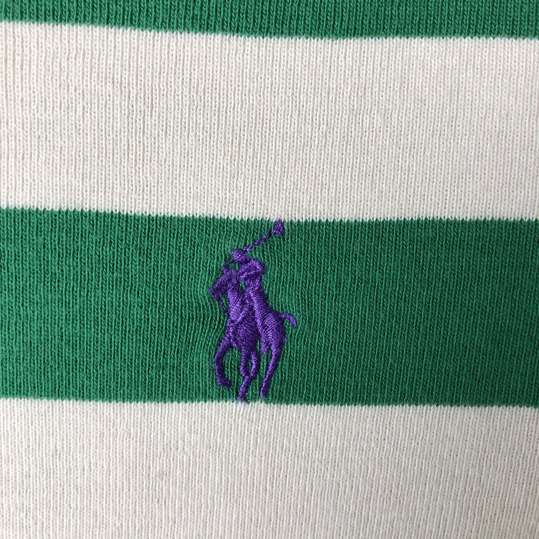 Ralph Lauren striped long-sleeved T-shirt (women's size S equivalent) unclear green type Vintage Second Hand