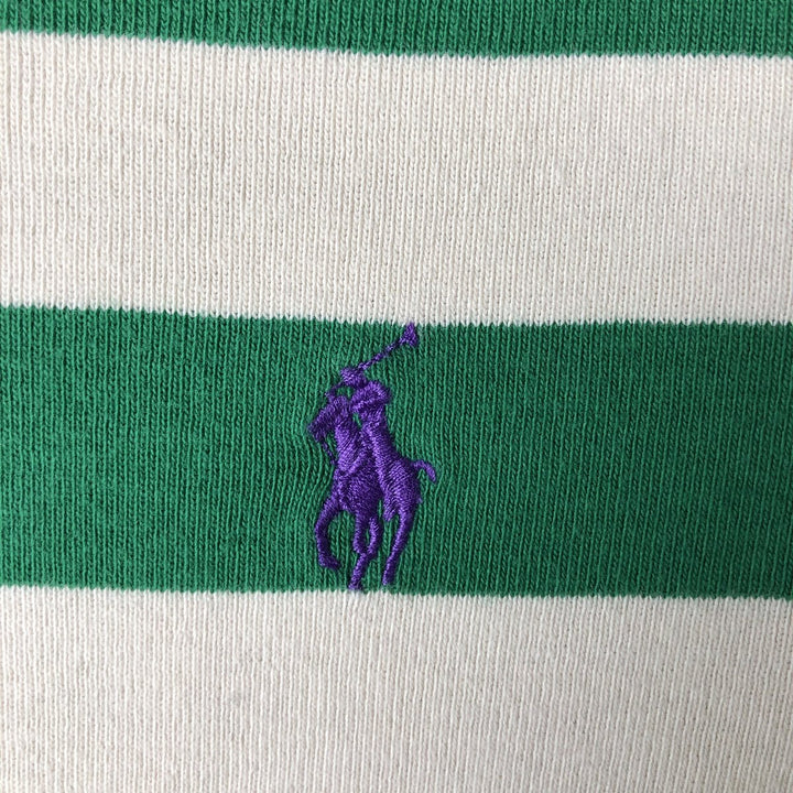 Ralph Lauren striped long-sleeved T-shirt (women's size S equivalent) unclear green type Vintage Second Hand