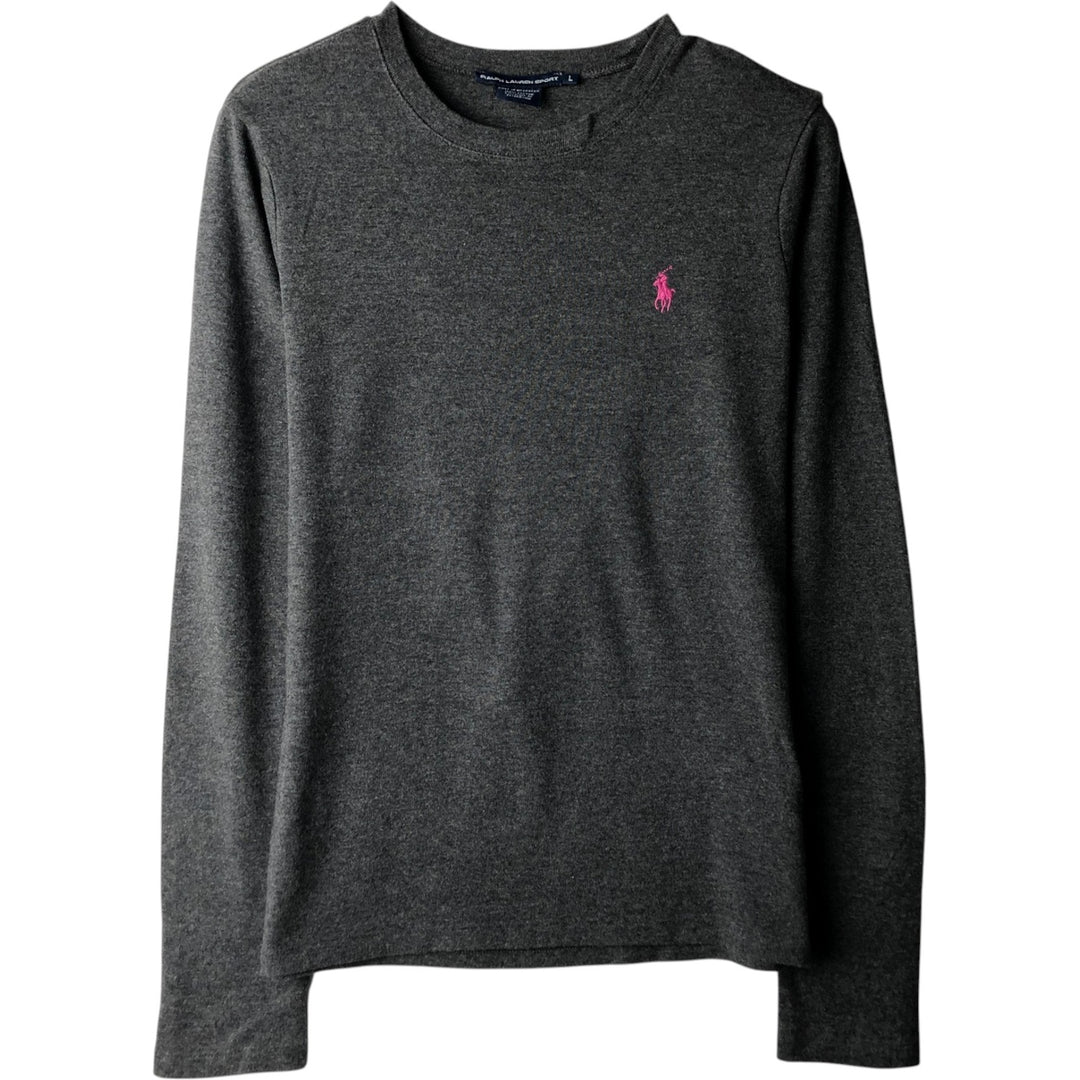 Ralph Lauren RALPH LAUREN SPORT Long T-shirt Long T Women's L size cotton Charcoal Vintage Second Hand