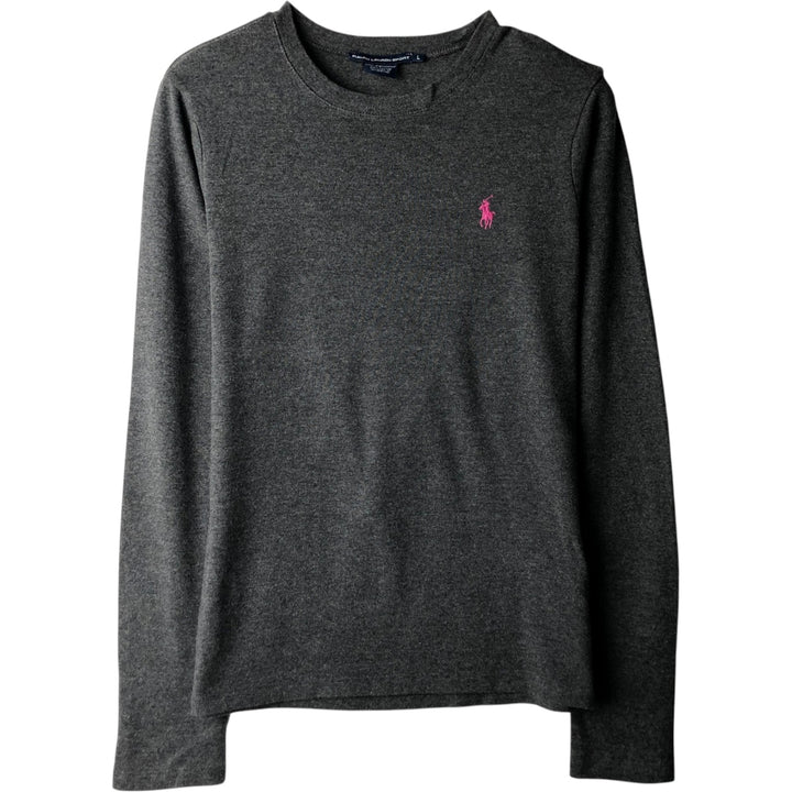 Ralph Lauren RALPH LAUREN SPORT Long T-shirt Long T Women's L size cotton Charcoal Vintage Second Hand