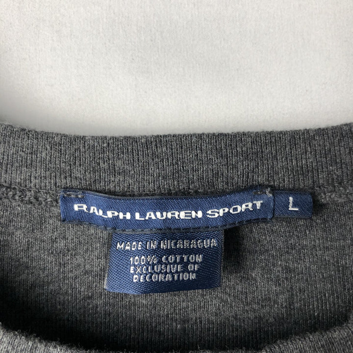 Ralph Lauren RALPH LAUREN SPORT Long T-shirt Long T Women's L size cotton Charcoal Vintage Second Hand