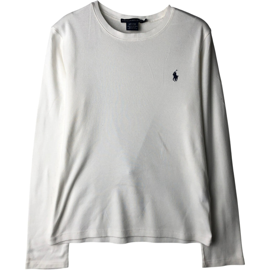 Ralph Lauren RALPH LAUREN SPORT Long T-shirt Long T Women's XL size cotton white type Vintage Second Hand