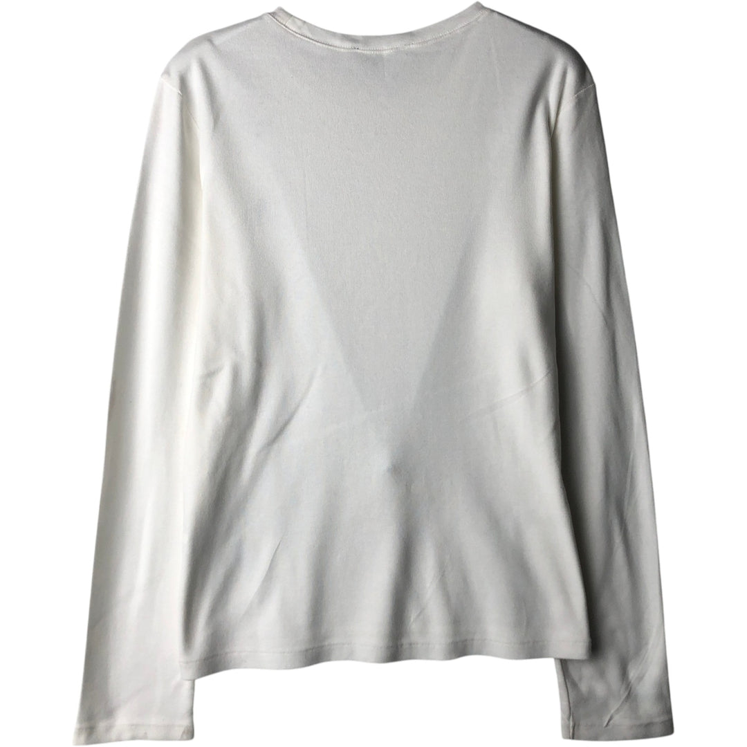 Ralph Lauren RALPH LAUREN SPORT Long T-shirt Long T Women's XL size cotton white type Vintage Second Hand