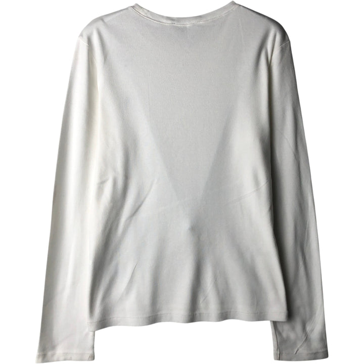 Ralph Lauren RALPH LAUREN SPORT Long T-shirt Long T Women's XL size cotton white type Vintage Second Hand