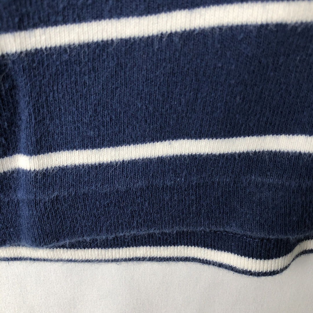 Ralph Lauren RALPH LAUREN SPORT Striped Pattern Long-Sleeve T-Shirt (Women's Size XL) cotton navy blue type Vintage Second Hand