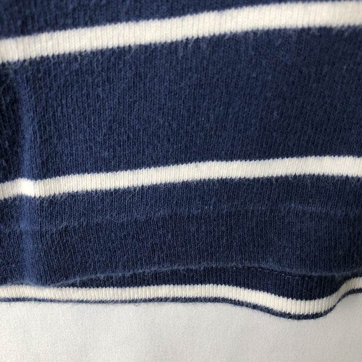 Ralph Lauren RALPH LAUREN SPORT Striped Pattern Long-Sleeve T-Shirt (Women's Size XL) cotton navy blue type Vintage Second Hand