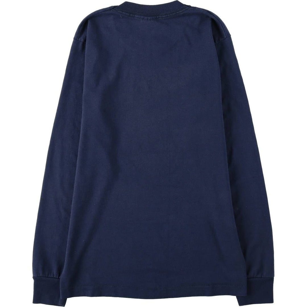90'S Screen Stars Long-Sleeve T-Shirt, Made in USA, Women's Size S (Equivalent), Vintage cotton navy blue type Vintage Second Hand