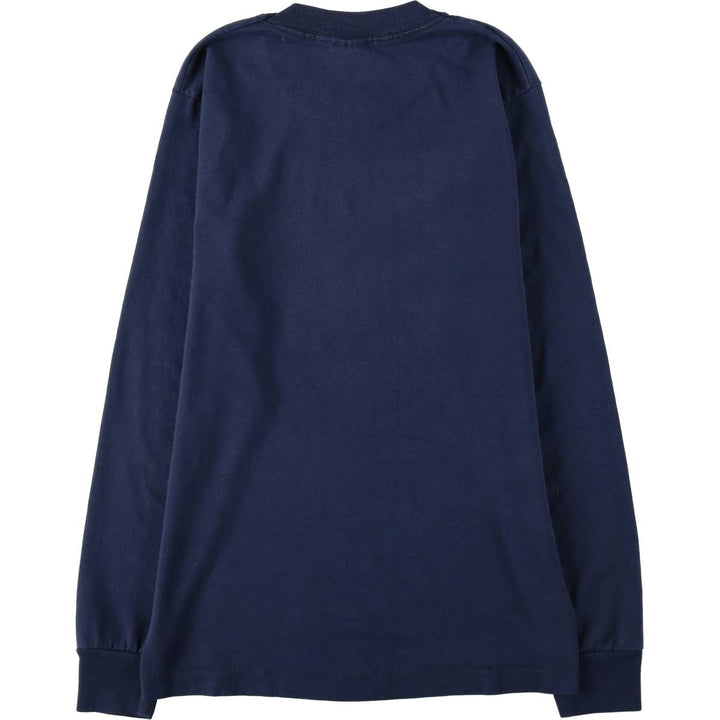 90'S Screen Stars Long-Sleeve T-Shirt, Made in USA, Women's Size S (Equivalent), Vintage cotton navy blue type Vintage Second Hand