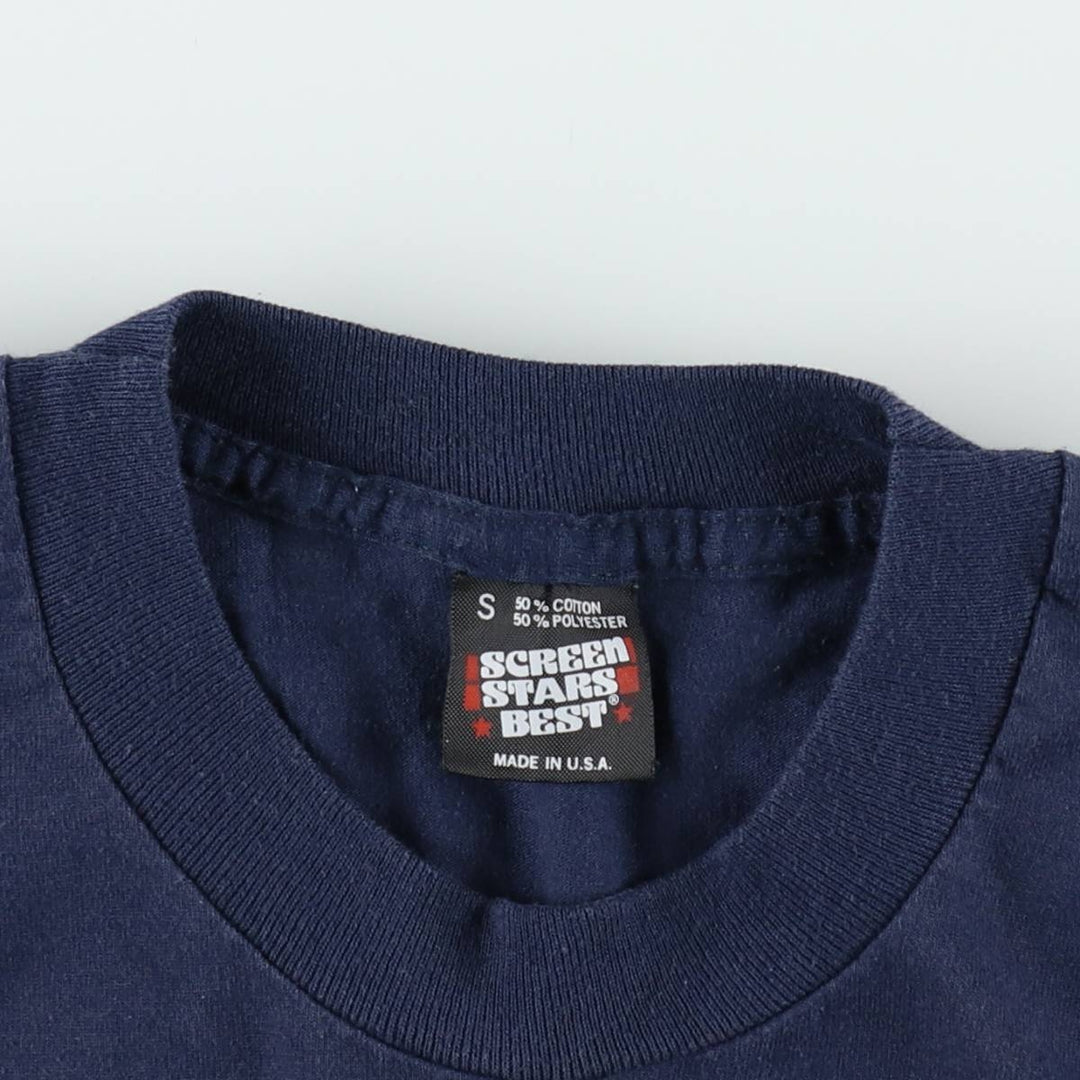 90'S Screen Stars Long-Sleeve T-Shirt, Made in USA, Women's Size S (Equivalent), Vintage cotton navy blue type Vintage Second Hand