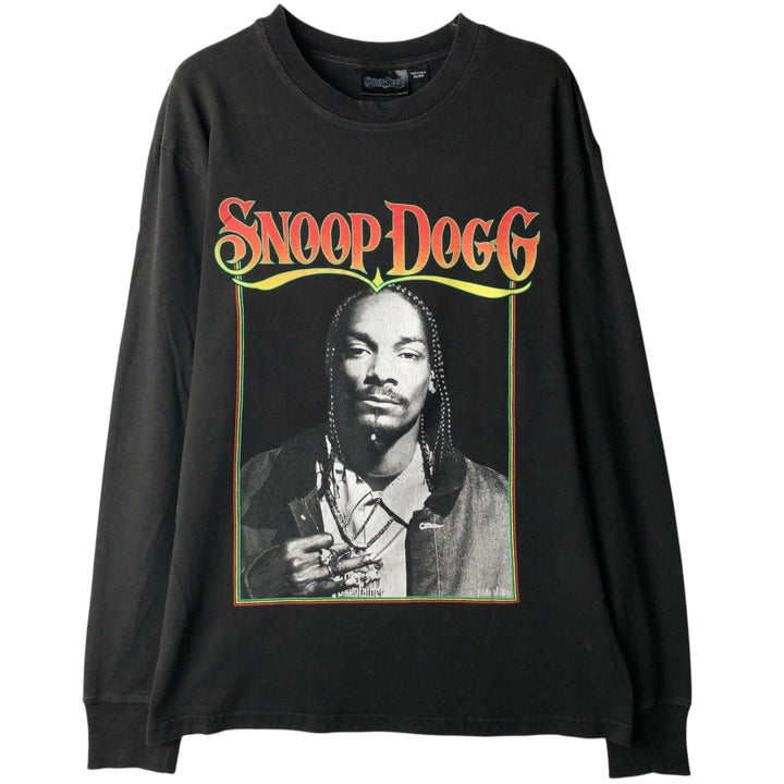 SNOOP DOGG Long-Sleeve Wrap T-Shirt (Men's XL equivalent) unclear black type Vintage Second Hand