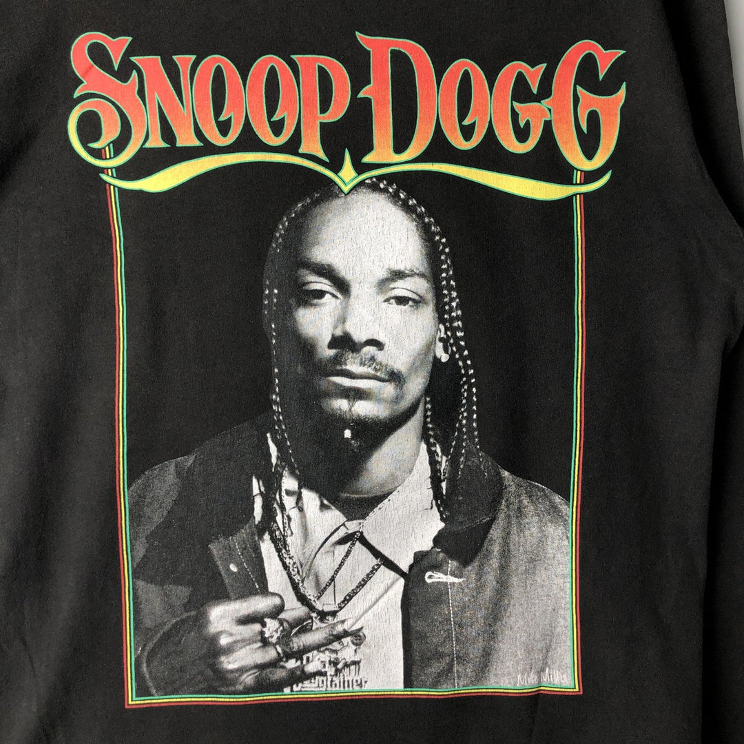 SNOOP DOGG Long-Sleeve Wrap T-Shirt (Men's XL equivalent) unclear black type Vintage Second Hand