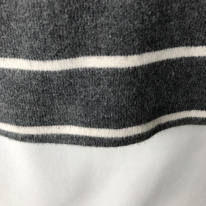 Ralph Lauren RALPH LAUREN SPORT Striped Pattern Long-Sleeve T-Shirt (Women's Size XL) cotton Charcoal Vintage Second Hand