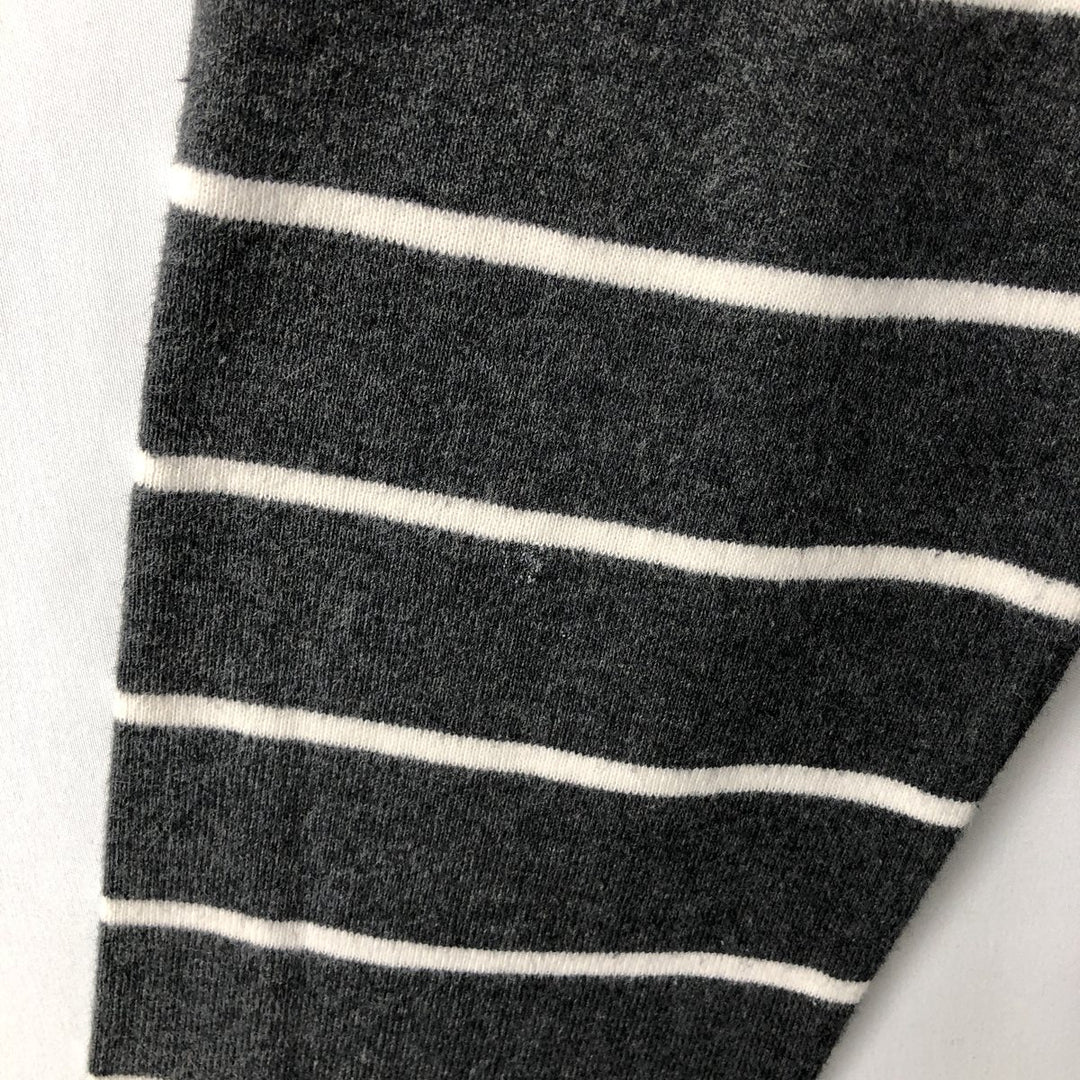 Ralph Lauren RALPH LAUREN SPORT Striped Pattern Long-Sleeve T-Shirt (Women's Size XL) cotton Charcoal Vintage Second Hand
