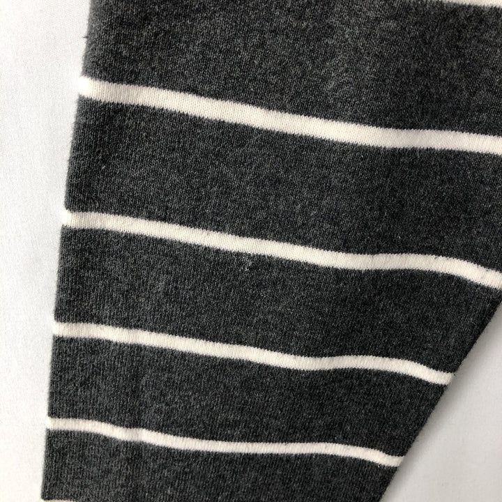 Ralph Lauren RALPH LAUREN SPORT Striped Pattern Long-Sleeve T-Shirt (Women's Size XL) cotton Charcoal Vintage Second Hand