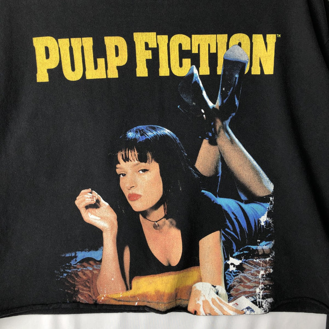 PULP FICTION Cut-off Movie Long-Sleeve T-Shirt (Women's Size M) cotton black type Vintage Second Hand