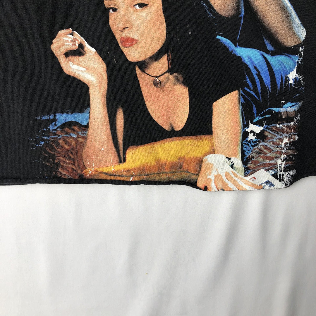 PULP FICTION Cut-off Movie Long-Sleeve T-Shirt (Women's Size M) cotton black type Vintage Second Hand