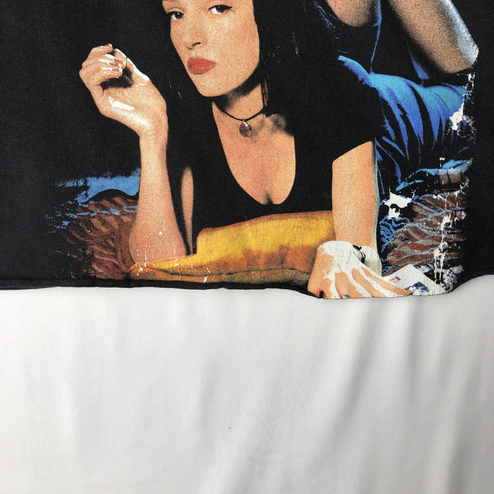 PULP FICTION Cut-off Movie Long-Sleeve T-Shirt (Women's Size M) cotton black type Vintage Second Hand