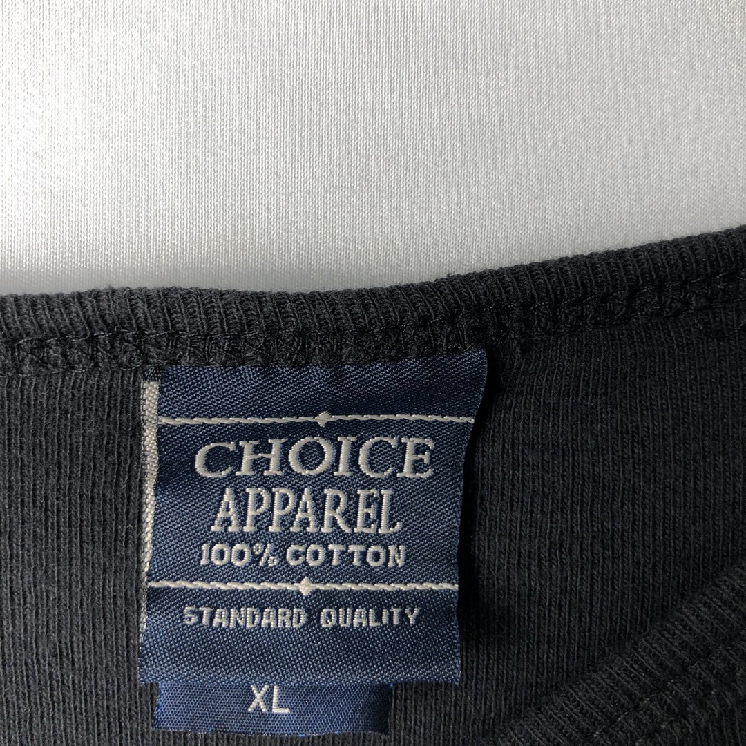 2000'S CHOICE APPAREL Fire Pattern Long-Sleeve T-Shirt, Made in Russia, Women's Size XL (approx.) cotton black type Vintage Second Hand