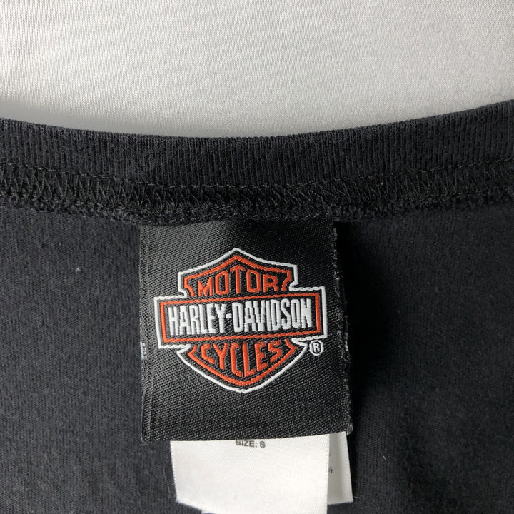Harley-Davidson Long-Sleeve T-Shirt, Made in USA, Women's Size S (approx.) cotton black type Vintage Second Hand