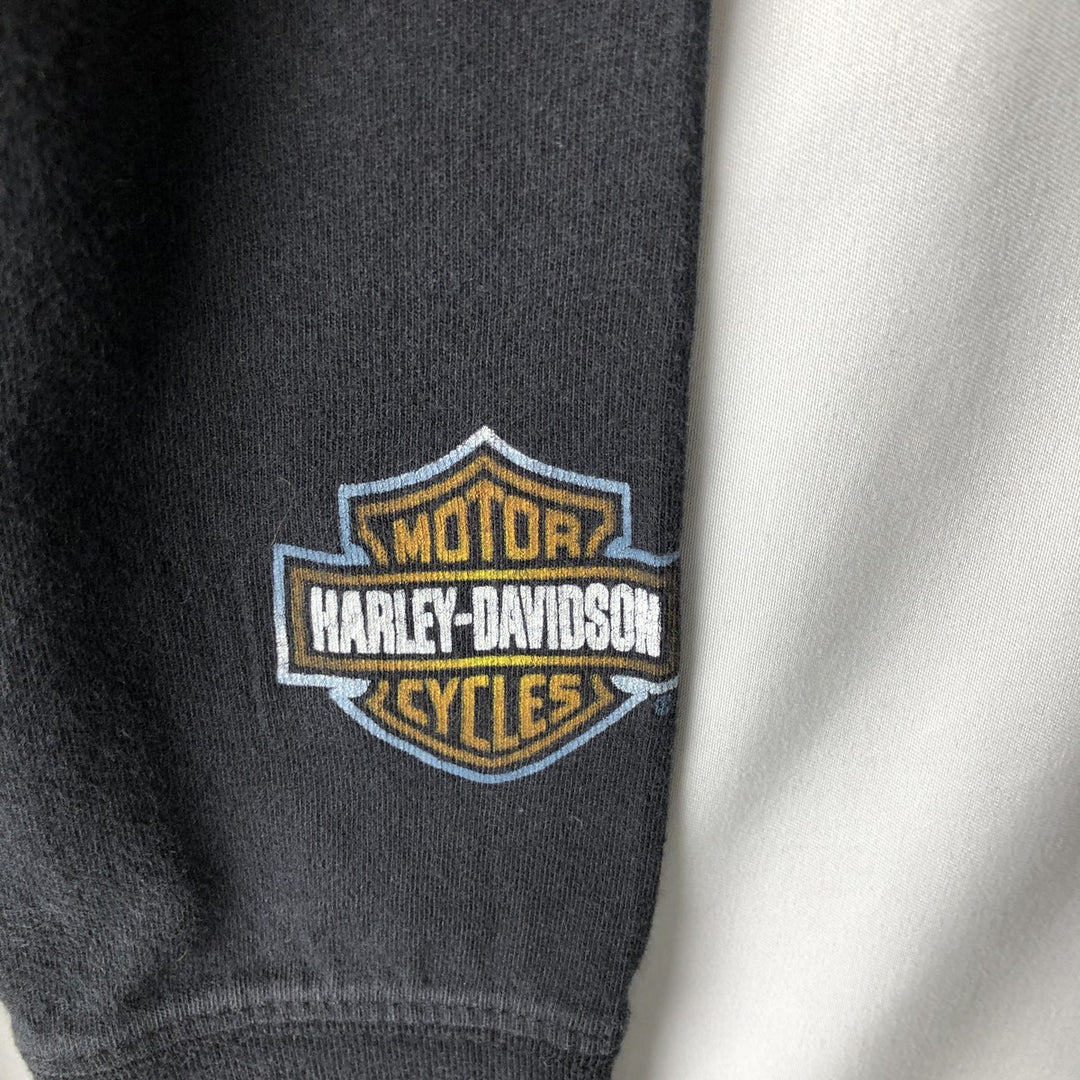 Harley-Davidson Long-Sleeve T-Shirt, Made in USA, Women's Size S (approx.) cotton black type Vintage Second Hand
