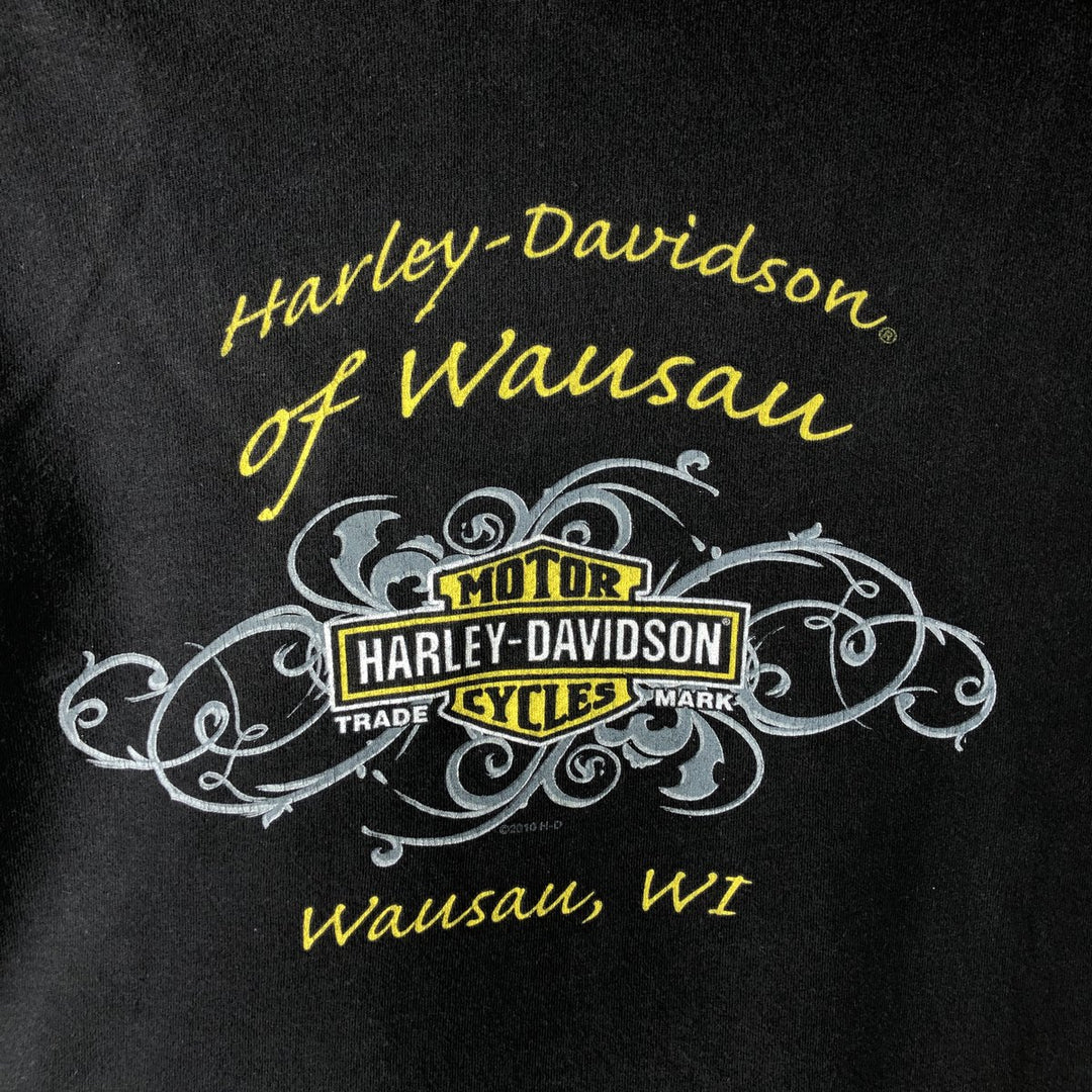 Harley-Davidson Long-Sleeve T-Shirt, Made in USA, Women's Size S (approx.) cotton black type Vintage Second Hand