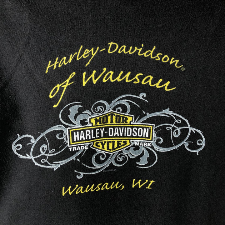 Harley-Davidson Long-Sleeve T-Shirt, Made in USA, Women's Size S (approx.) cotton black type Vintage Second Hand