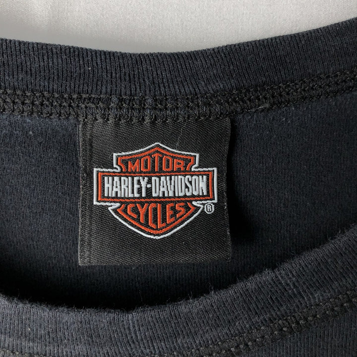 Harley-Davidson Long-Sleeve T-Shirt, Made in USA, Women's Size S (approx.) cotton black type Vintage Second Hand