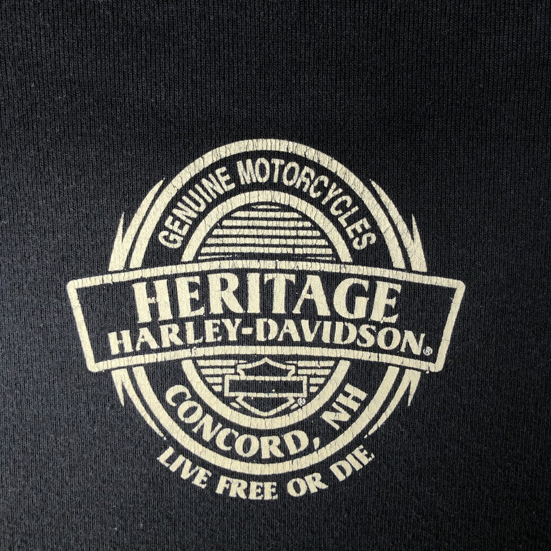 Harley-Davidson Long-Sleeve T-Shirt, Made in USA, Women's Size S (approx.) cotton black type Vintage Second Hand