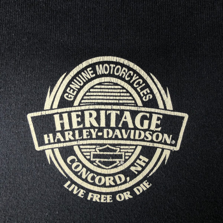 Harley-Davidson Long-Sleeve T-Shirt, Made in USA, Women's Size S (approx.) cotton black type Vintage Second Hand