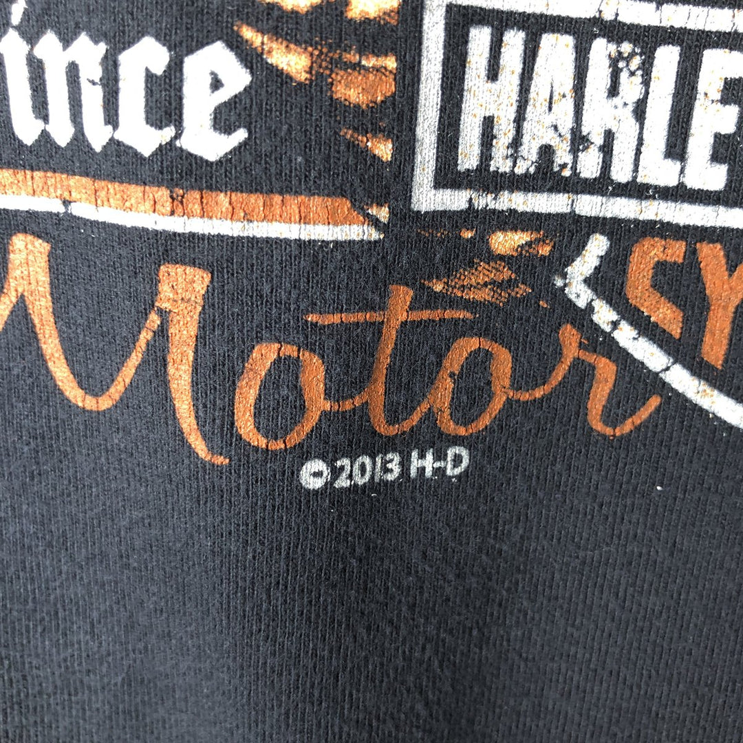 Harley-Davidson Long-Sleeve T-Shirt, Made in USA, Women's Size S (approx.) cotton black type Vintage Second Hand