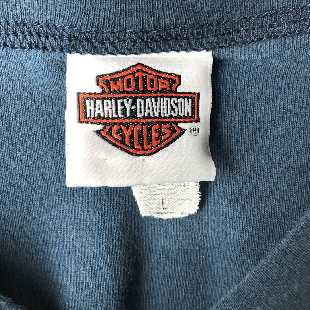 Harley-Davidson sequined long-sleeved T-shirt (women's size M equivalent) unclear navy blue type Vintage Second Hand